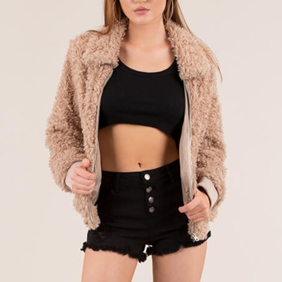 Faux Fur Teddi Bomber Jacket - Picture 3 of 3